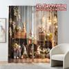 2pcs, 2D FLAT PRINTING Curtains (Without Rod) Easter Wonderland Modern Pattern Curtains Durable Polyester Curtains Art Deco