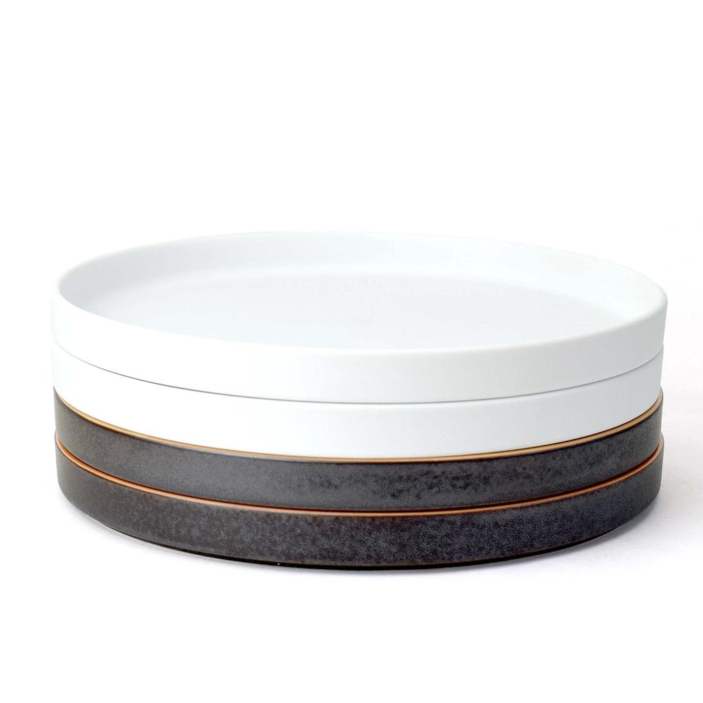 Tatara One Matt Mikrowellen- und Spülmaschinenfest Professionell Perfekt für Zuhause Mino Hergestellt in Produkt 191057 Teller, Keramik, Schlicht, Flach, Weiß, Stein, Luca,