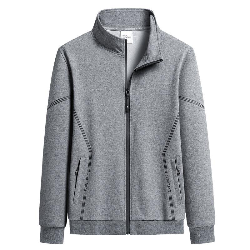 Breathable lightweight new men's spring and fall warm fashion trend casual sports coat | zipper front collar jacket and pants loose fit casual wear