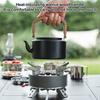 1.2L Aluminum Alloy Camping Kettle with Anti-Scalding Wooden Handle Portable Lightweight Outdoor Traveling Hiking Picnic Coffee Pot Tea Kettle