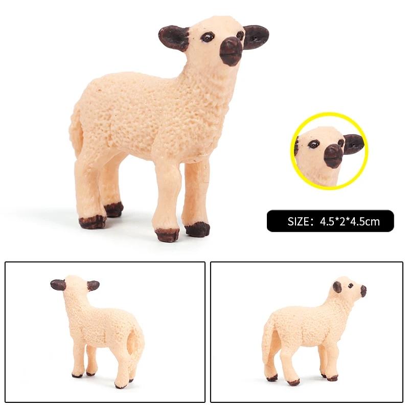 Oenux Clasic Animale de Fermă Simulare Oaie Capră Argali Antilopă Model Figurină de Acțiune Figurine Păsări de Curte Jucărie Drăguță Pentru Copil Cadou