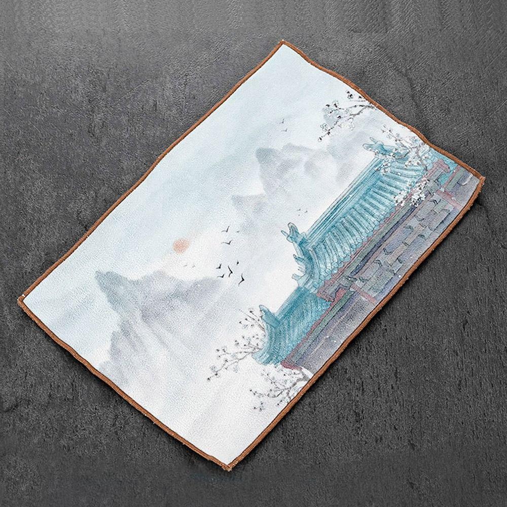 Super Absorbent Chinese Painted Tea Towel Tea Cleaning Table Tea Ceremony Mats Cup Mat Accessories