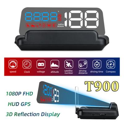T900 HUD Auto Car GPS Head Up Display Windshield Speedometer Projector Compass Altitude Time Voltage Driving Distance