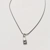 BONBEAU Open Heart Lock Pendent Silver Chain Necklace 925 Silver Heart Lock Pendant Oil Painting Chain Silver Necklace