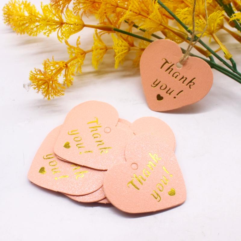 100 pcs 5x4cm hot stamping. Thank you for the hang card and 20 meter hemp rope