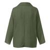 Women's Fashion Casual V Neck Long Sleeve Pullover Top Linen Cotton Blend