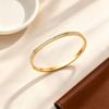 Fashion Luxury Inlaid Square Zircon Bracelet for Women Simple Minimalist Titanium Steel Bangle Jewelry Accessories Gifts
