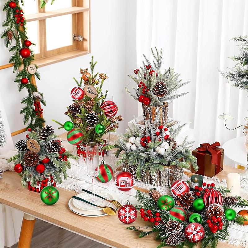 42Pcs Christmas Ball Decorations Colorful Electroplated Round Ball Xmas Tree Hanging Ornaments Home Party New Year Gift Navidad