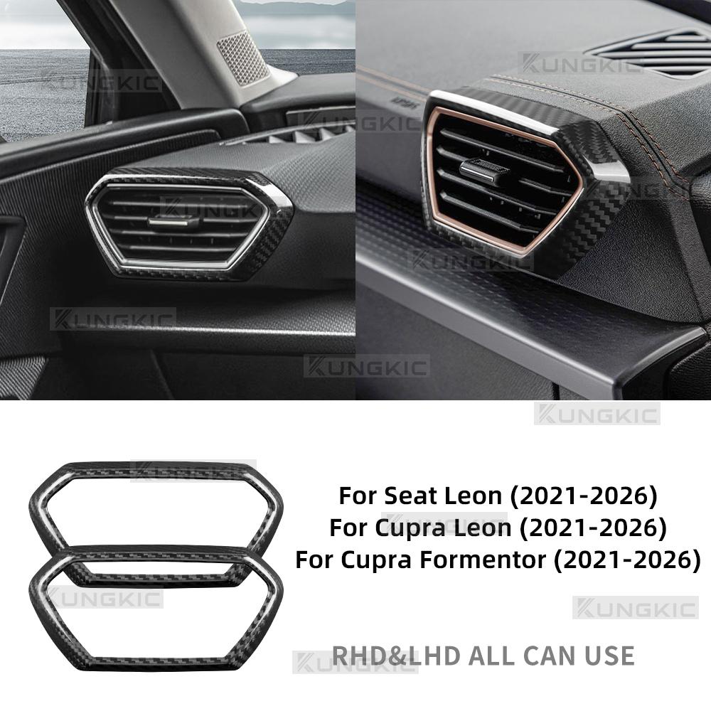 

Real Dry Carbon Fiber For Cupra Formentor/Cupra Leon/Seat Leon 2021-2023 2024 2025 2026 Air Outlets Frame Side of Center Console For Cupra Leon