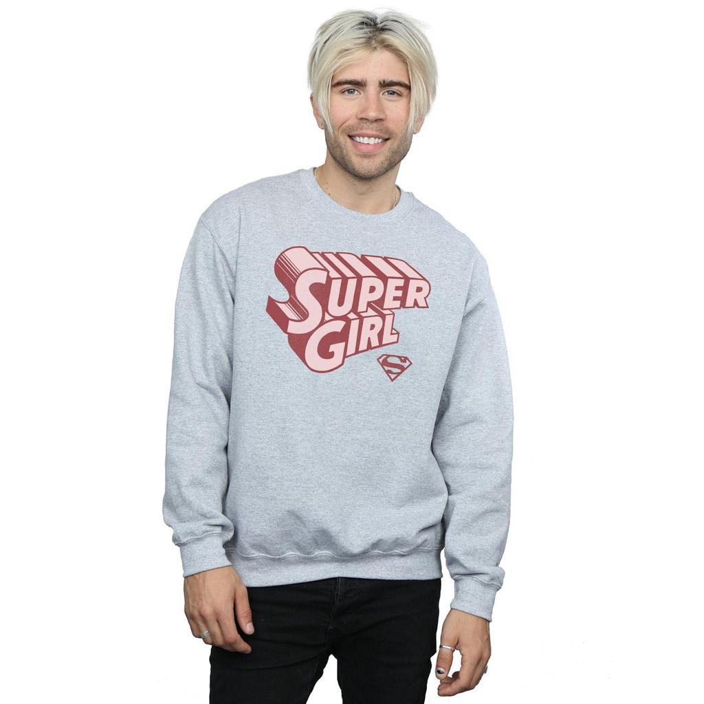 DC Comics Mens Supergirl Retro Logo Sweatshirt