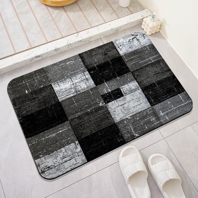 Wood Print Diatomaceous Floor Mat with Quick Drying Water Absorption Bathroom Simple and Non Slip Carpet for Entering The Door
