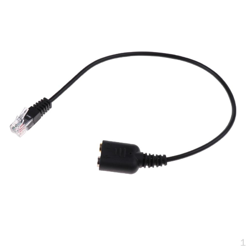 RJ9 To Dual 3.5mm Headphone Female Converter Telephones Adapter Audio Cable