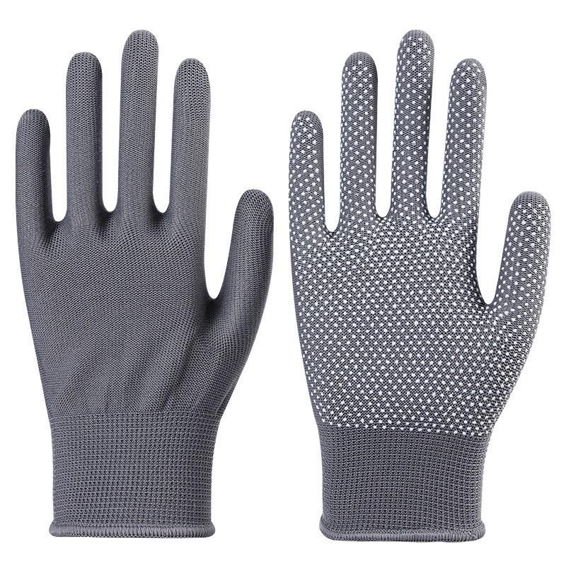 Nylon Anti-slip Wear-resistant Gel Coated Gloves: Lightweight, High-Elasticity, Thin Work Gloves for Men and Women