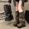 Punk Style Women Mordern Long Boots Fashion Platform Height Increase High Knight Booties Winter Shoes De Mujer