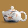 High-end Sheep Fat Jade Style Ceramic Xishi Teapot
