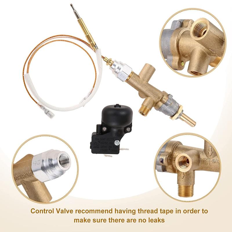 Propane Gas Patio Heater Room Space Heater & Outdoor Patio Heater Replacement Main Control Brass Safety Valve With Pilot Port
