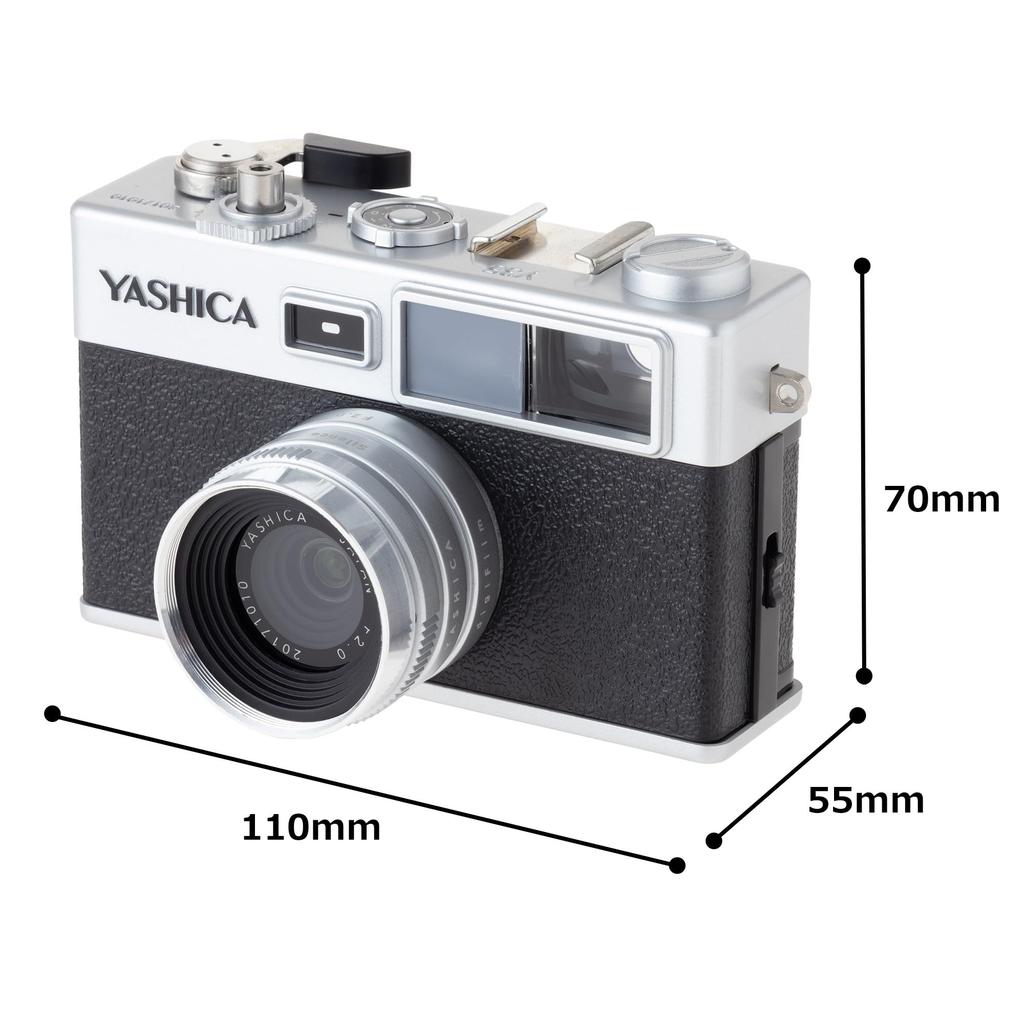 Yashica Y35 5 Digital Camera with digiFilms CMOS Sensor, 14 Megapixels, Micro USB Port, Dimensions: 110mm W X 70mm H X 55mm D
