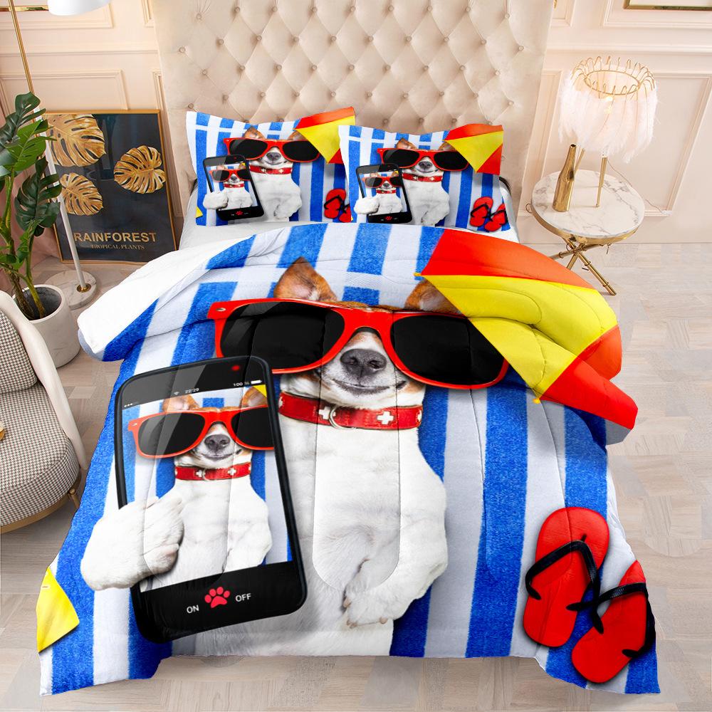 Pet Dog Digital Printing Kit, Bedding Three-Piece Set, Home Textile Four-Piece Set