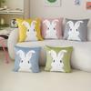 1Pc Easter Bunny Velvet&Faux Fur Pillow Cover-Soft Plush Rabbit Design,Zipper Closure, No Insert Included