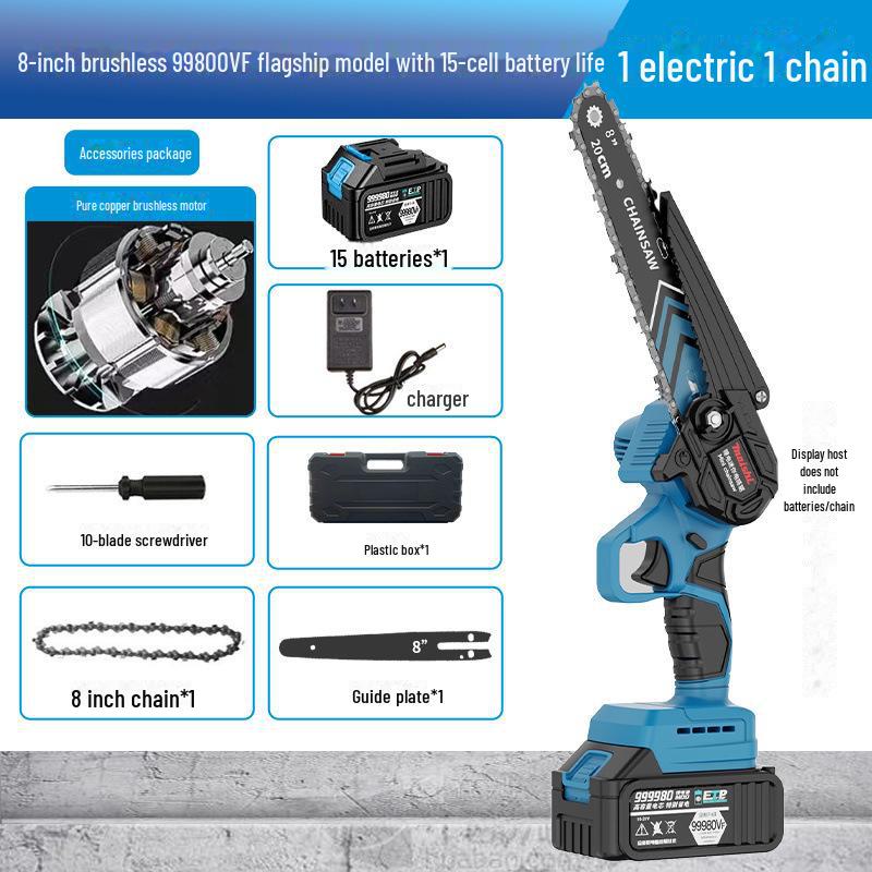 Przenośna bezszczotkowa akumulatorowa piła łańcuchowa - Akumulatorowa piła do przycinania litowo-jonowa do użytku jedną ręką
