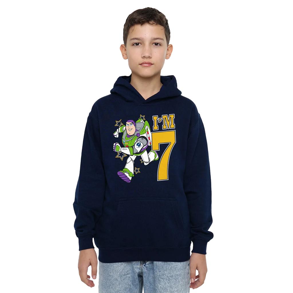 Toy Story Childrens/Kids I'm 7 Buzz Lightyear Birthday Hoodie