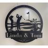 Cartello in Metallo Decorazione Campo da Golf Arte Personalizzata per Esterni Resistente Sagoma di Golfista Nome Indirizzo Personalizzati