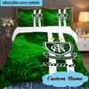 Custom Name Green Shield America Design Bedding Set 3pcs, Bedding Set Including 1pc Duvet Cover And 2pcs Pillowcases for Bedroom, Dormitory Gift