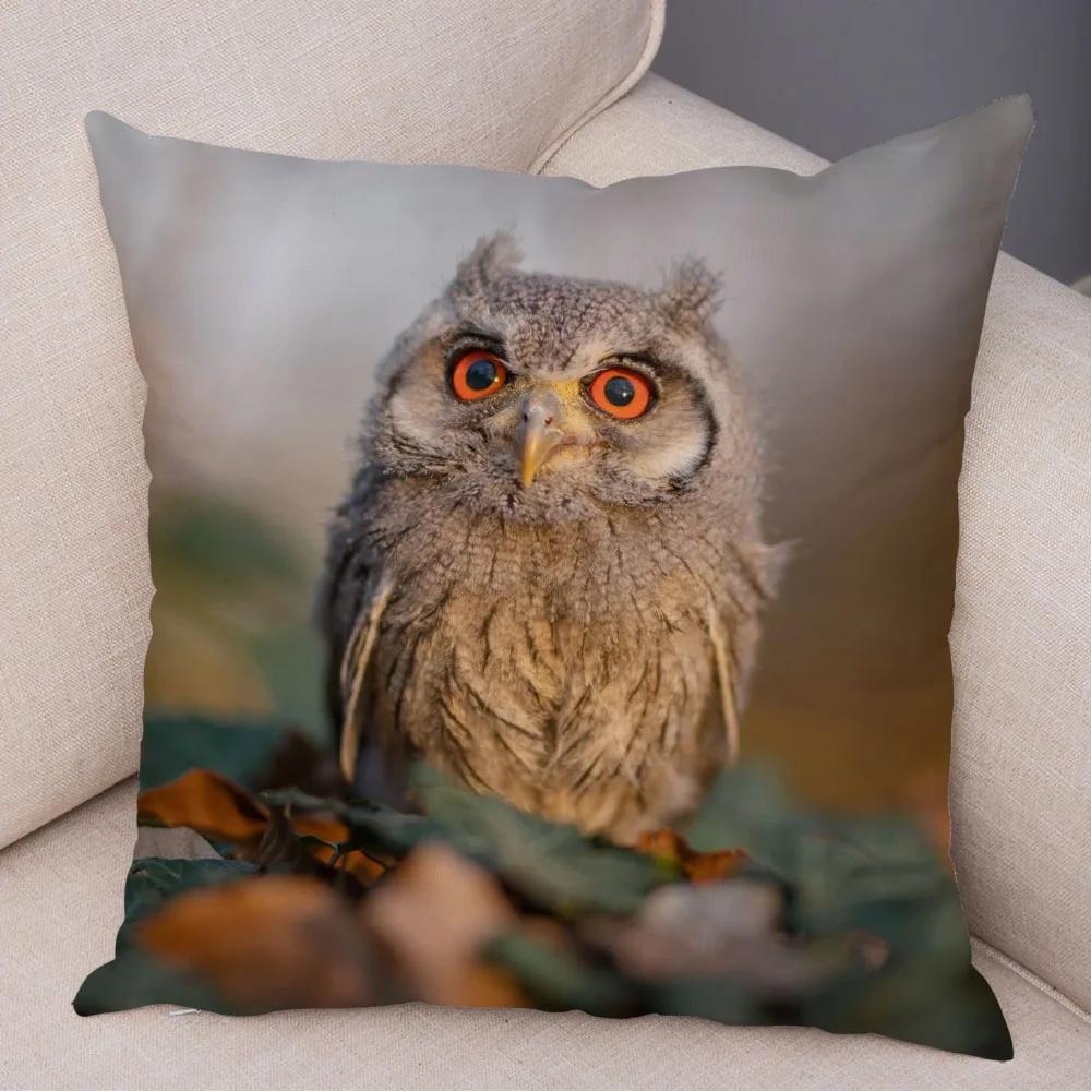 Cute Animal Pillowcase Wild Owl Cushion Cover Decorative Sofa Home Children's Room