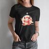 Exquisite Women's Short Sleeve T ShirtChinese Inspired Ox Print with Character for a Stylish & Cultural Summer Look
