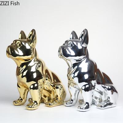 Decorazione Scultura Cane Elettrolaccata Decorazione Moderna per la Casa Artigianato in Resina Artistica Decorazione Ingresso Soggiorno Regalo per le Vacanze