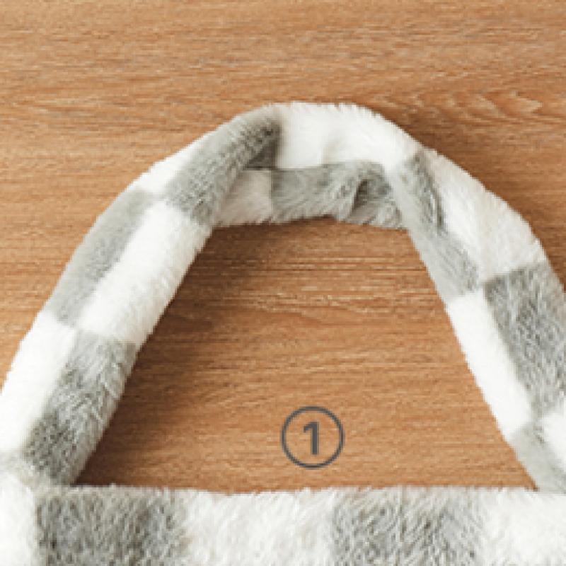 Daiso Checkerboard Fur Tote