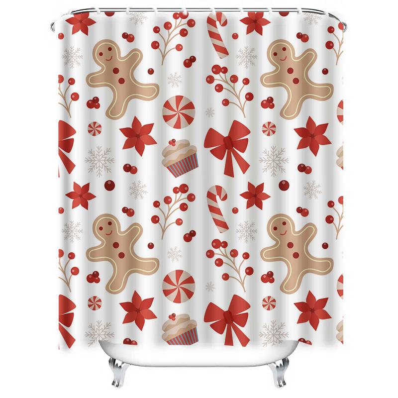 Tu Festive Christmas Shower Curtain Holiday Pattern Waterproof Bathroom Decor Holiday Vibes Xmas Design Festive Home Decor Holid