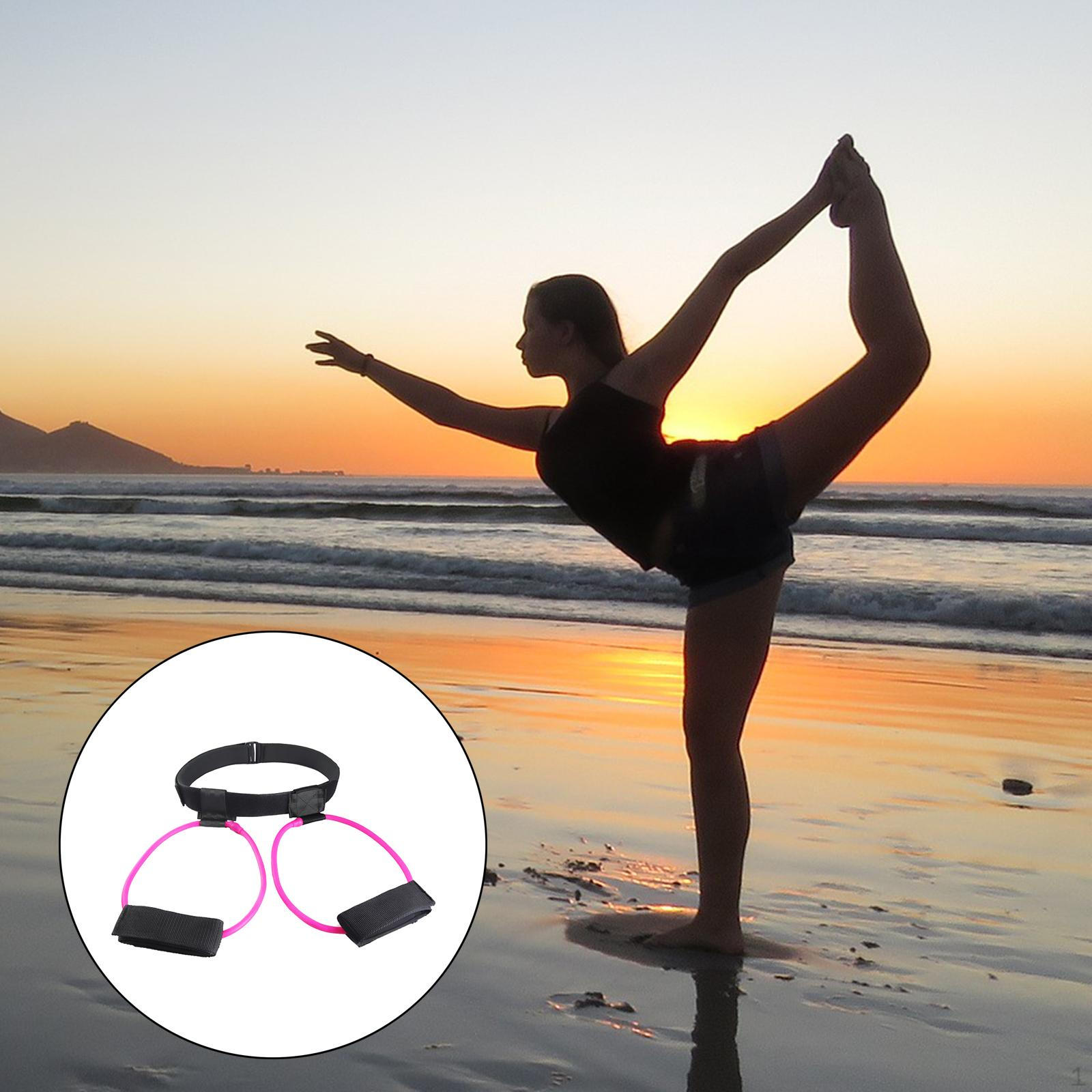 Band Women Fitness Resistance Bands Adjustable Waist Belt Pedal Exerciser for Glutes Muscle Workout розовый