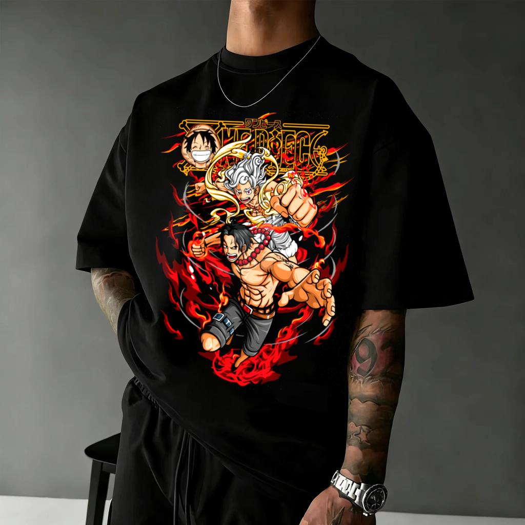 One Piece Anime T Shirt Unisex Unisex Cotton Short Sleeve Tee Tops 2026 Summer Luffy Zoro Sanji Graphic Print Streetwear Casual Y2k