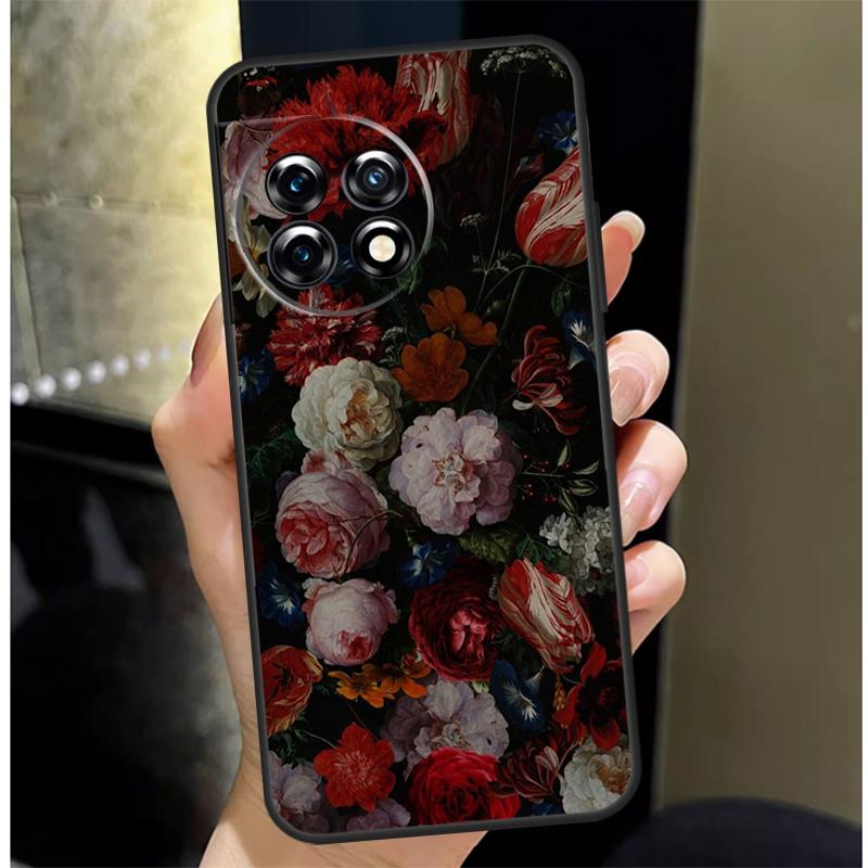 Midnight Floral Cover For OnePlus Nord 4 CE 3 2 Lite N30 N20 N10 OnePlus 13 12 11 10 Pro 10T 8T 12R 13R Case