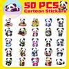 50 Cartoon Panda Stickers Creative Trend Doodle Cartoon Panda Stickers Children Cute Animals DIY Stickers