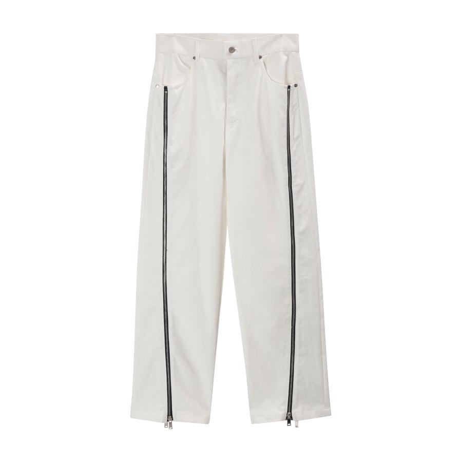 OHY Double Zipper Line Pants - White