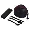 Complete Microwave Ramen Set Includes Bowl Cover Strainer Utensils Spoon Chopsticks Fork For Convenient Meals