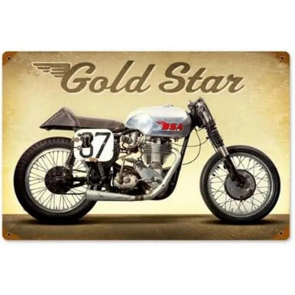 Vintage Motorcycle Metal Tin Signs Decor Wall Art Coffee Bar Vintage Metal Tin Sign Office Home Toilet Signs Wall Decor Pictures