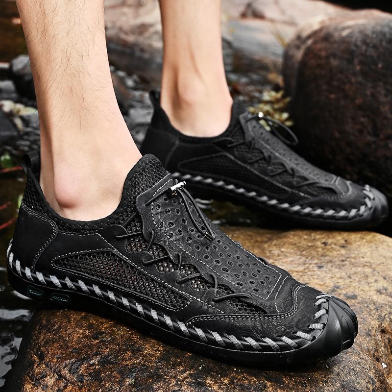 Summer Breathable Outdoor Casual Shoes Men Loafers Antiskid Slip On Walking Shoes Moccasins Man Shoes