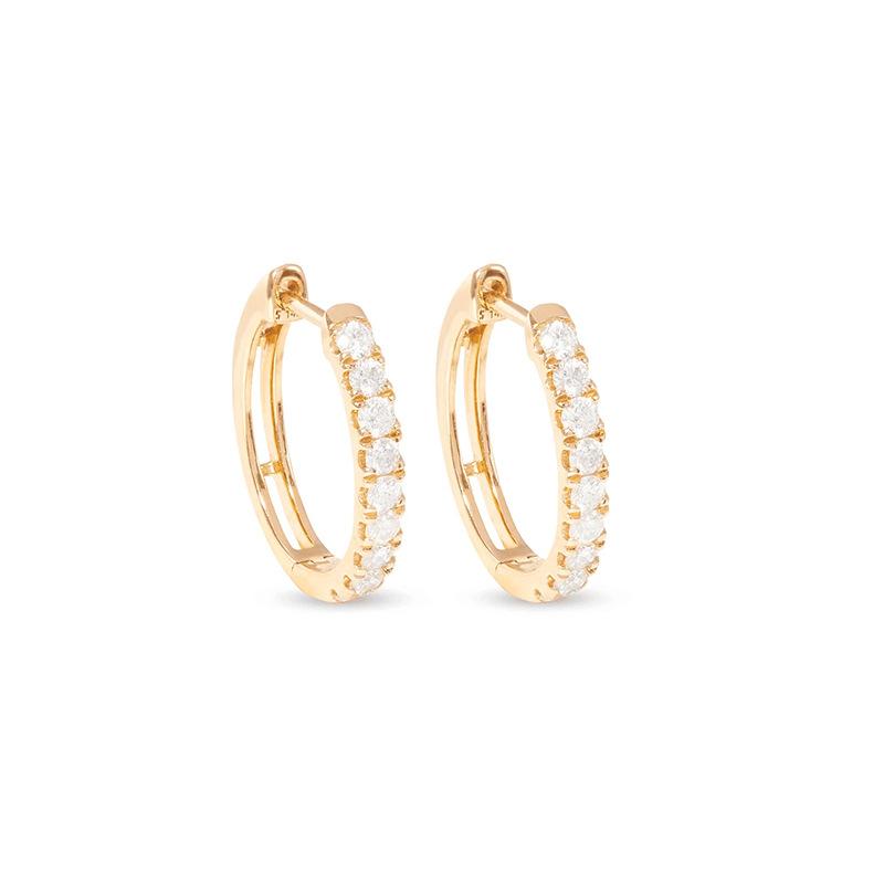 Ins Simple Full Diamond Zircon Earrings Earrings Stacked Wearing Style Fashionable Personalized Suit Earrings Women