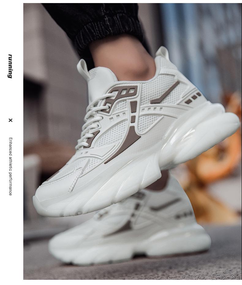 Men's Autumn Shock-Absorbing Sports Shoes 6.8CM Elevation - Breathable Casual Dad Sneakers with Thick Sole.