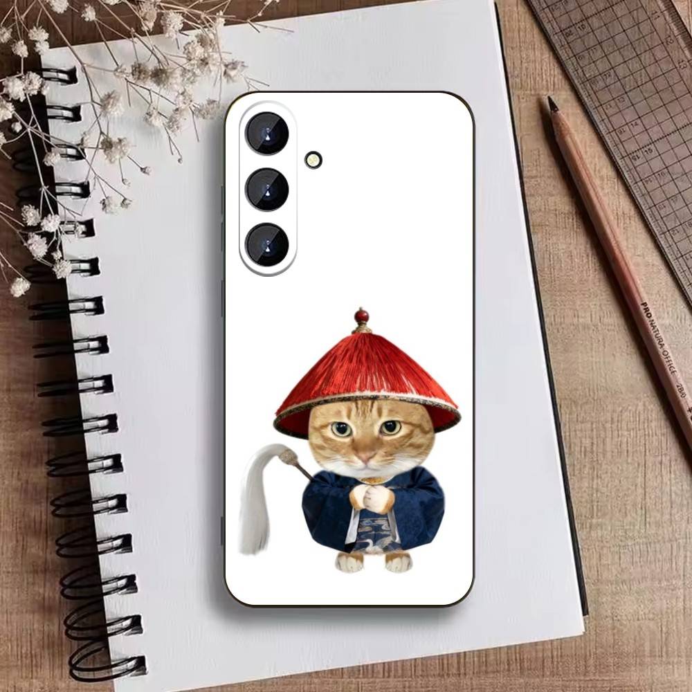 Big-eyed Goofy CAT Mouse Phone Case For Samsung Galaxy A73,21,22,32,71,53,52,51,80,5G Soft Black Cover