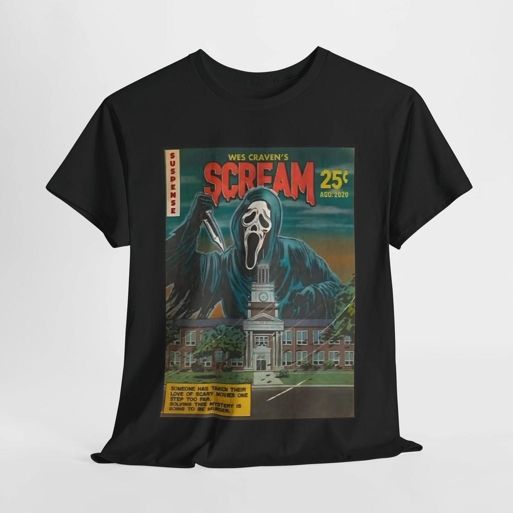 Scream Movie Wes Craven 100% Cotton T-shirt Mens Tees Top Unisex Heavy Cotton Tee