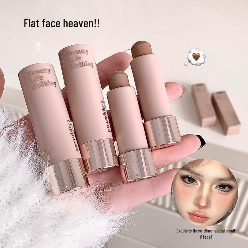 Cappuvini Luminous Silky Contour Stick - Natural Matte Nose Shadow & Highlight 3D Makeup 02# Neutral Gray 4.3g