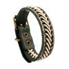 Handmade European-American Punk Cowhide Bracelet: Retro Woven Design for Men