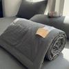 Men's Premium Gray Air-Conditioning Quilt Washable Cotton Summer Cool Quilt Machine Washable Single Double Thin Blanket for Summer