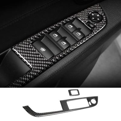 2Pcs Carbon Fiber Car Window Lifter Button Control Switch Armrest Panel Frame Cover Sticker Accessories For BMW Z4 E89 2009-2015