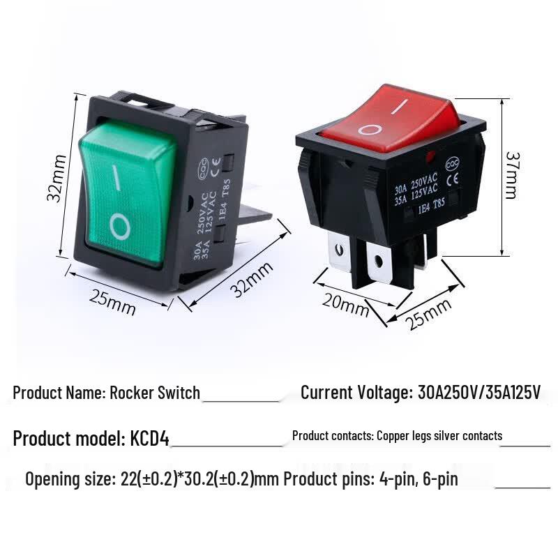 Gangwo KCD4 30A High Current Rocker Switch