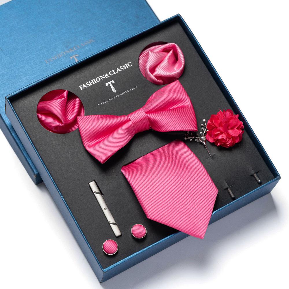 8-Piece Men's High-Grade Tie Set with Gift Box for Weddings and Formal Events